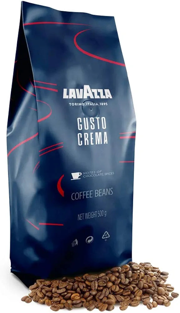 Lavazza FRESH & HONEST Gusto Crema, Roasted Coffee Beans, 500 grams, Bag