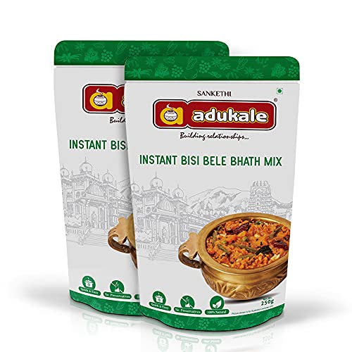 Adukale Instant Bisi BeLe Bhath Mix - 250 gms (Pack of 2)