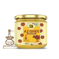 5:15PM A2 Ghee Organic | 100% Desi A2 Gir Cow Ghee | Traditional Vedic Bilona Method | Handmade Curd Churned| Pure A2 Cow Ghee, Natural & Healthy| Lab Tested & Certified - 250ml