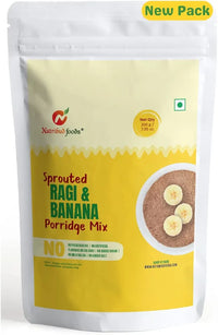 Nutribud Foods Sprouted Ragi & Banana Porridge Mix  | 100% Natural Ingredients | Healthy For Little Ones | No Added Sugar | No Preservatives | No Artificial Flavours or Colours | No Milk Solids