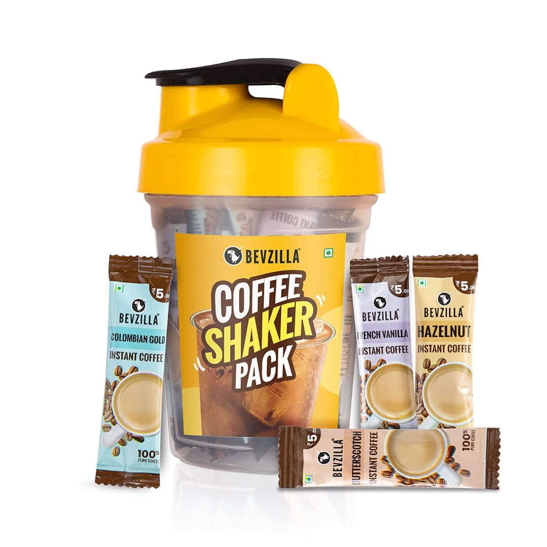 25 Flavoured Coffee Sachets + Shaker