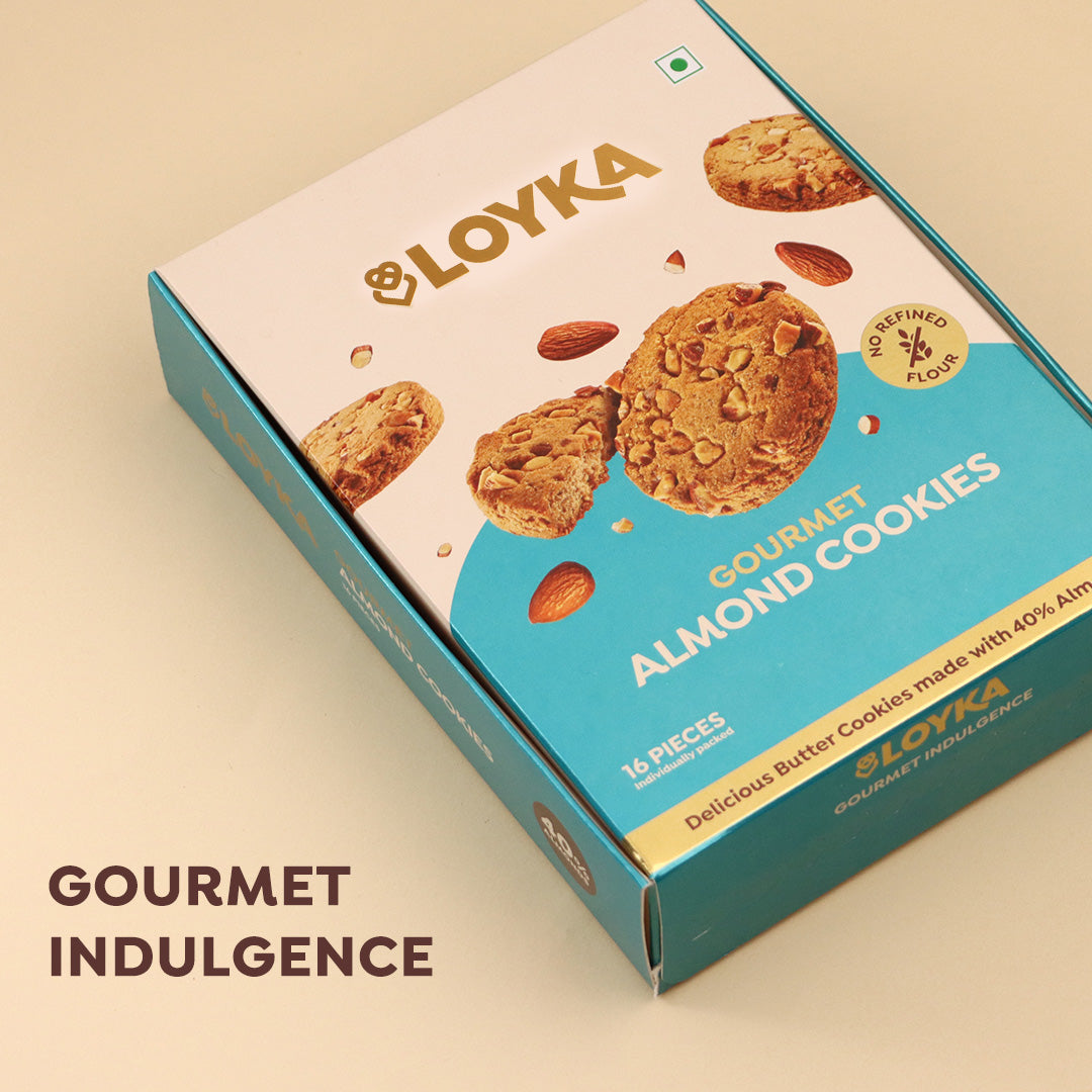 Almond Cookies (No Maida) 16 Pcs Box