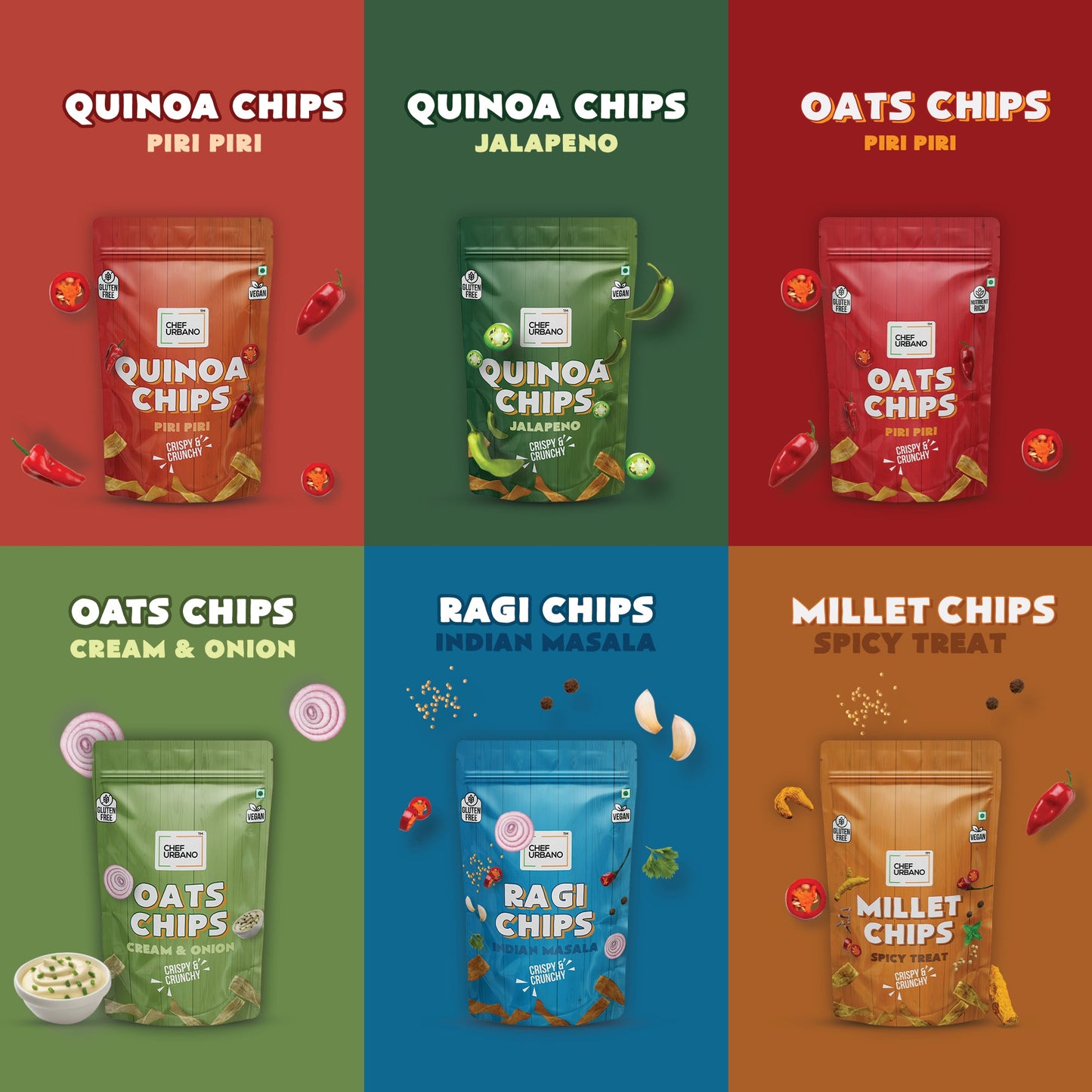 Chef Urbano Oats Chips Piri Piri 85g