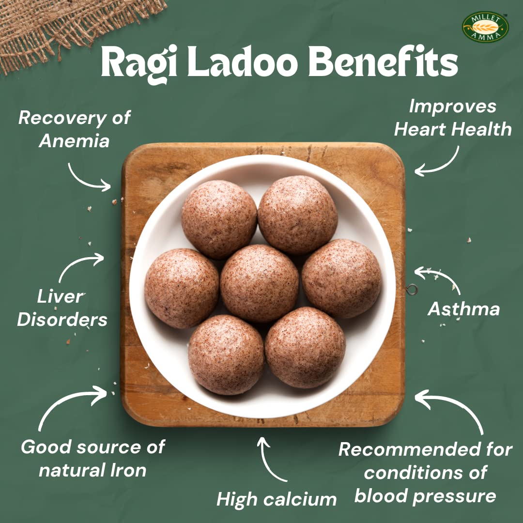 Millet Amma Ragi Ladoo made with jaggrey - 300 gms