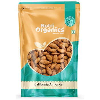 Nutri Organics 100% Natural Premium Raw California Almonds 200g Pack | Dried | Premium Badam Giri | High in Fibre | Rich in Vitamin E & Manganese | Dry Fruits | Whole Natural Badam