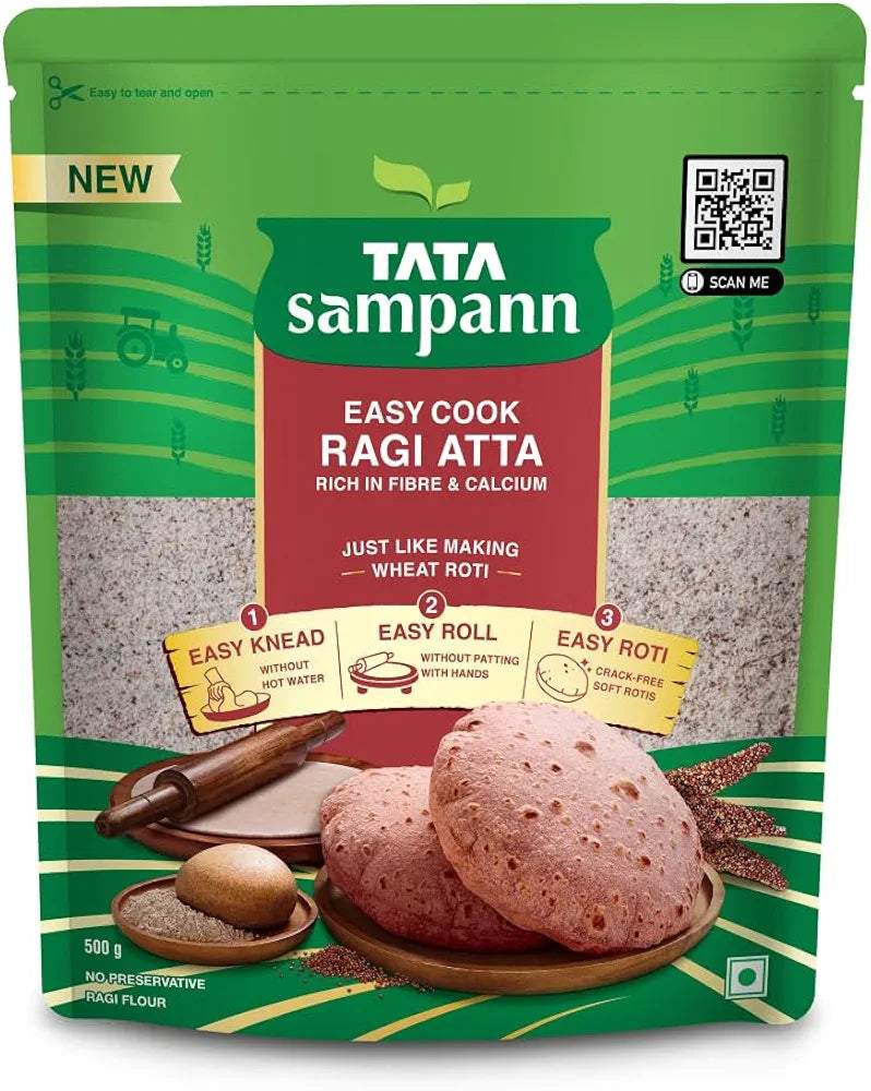 Ragi Serial Tata Sampann Easy Cook Ragi Atta - 500 Gms - Veeha Foods
