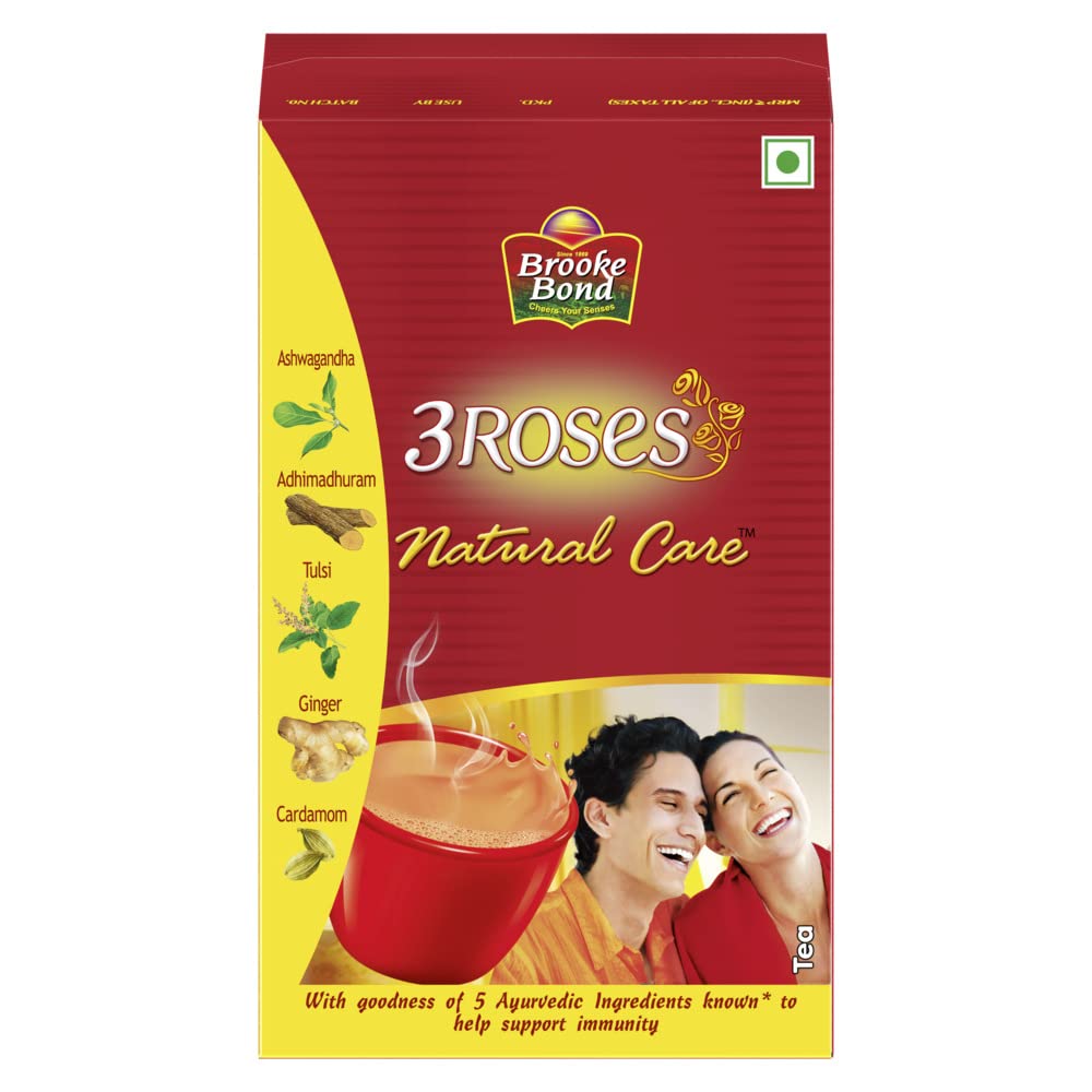 Brooke Bond 3 Roses Natural Care Tea Loose Leaves Ginger - 500 gms