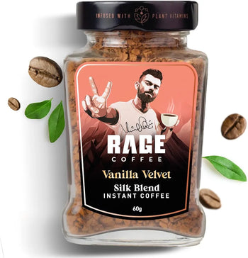 Rage Coffee Silk Blend Instant Coffee | Vanilla Velvet Silk Blend Flavoured Coffee 60 GMs | 100% Pure Instant Coffee | Premium, Bold & Smooth