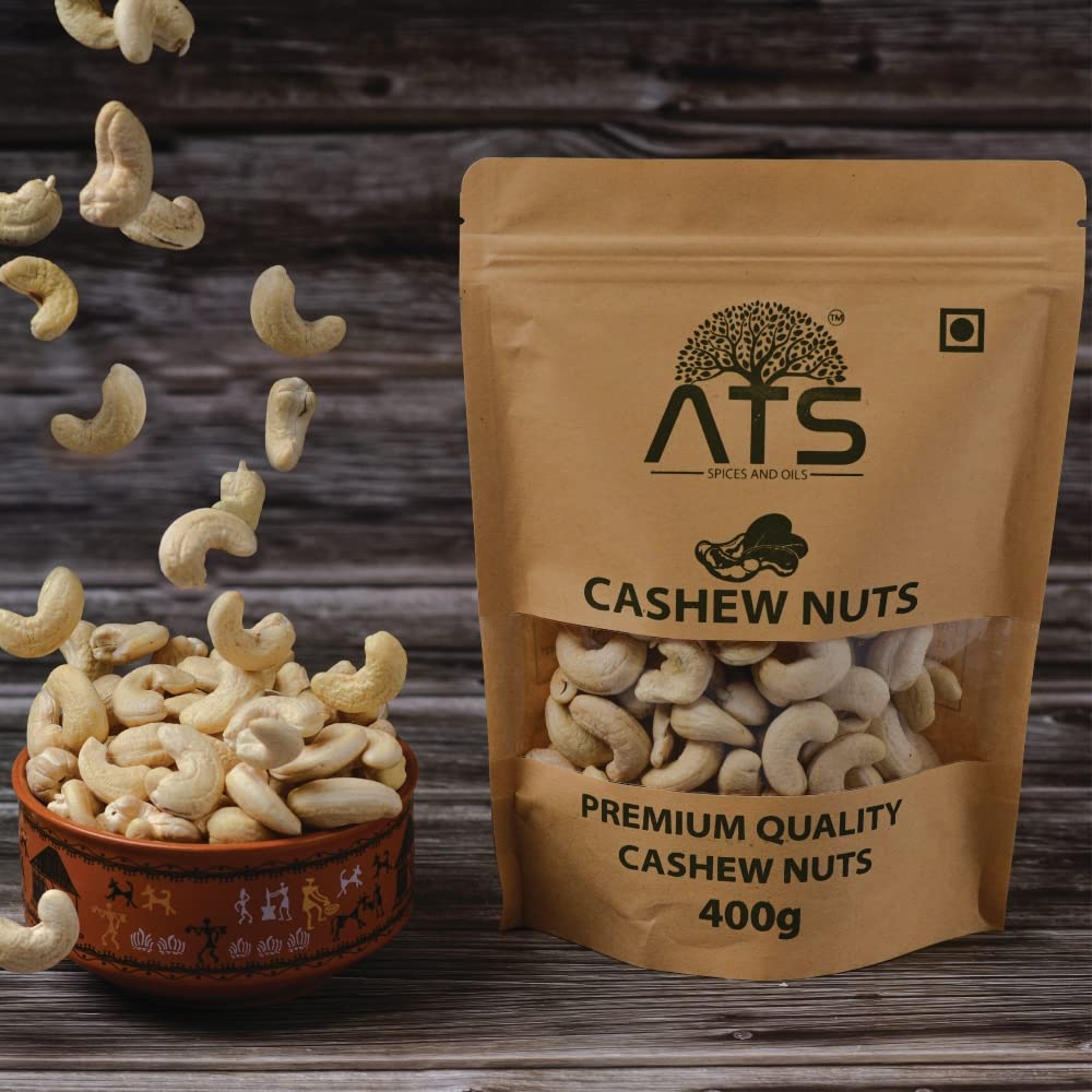 ATS Whole Cashew Nuts Raw and Natural - 400 gms