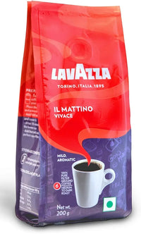 LAVAZZA IL Mattino Vivace 100% Pure Filter Ground Coffee Powder, 200g, Bag