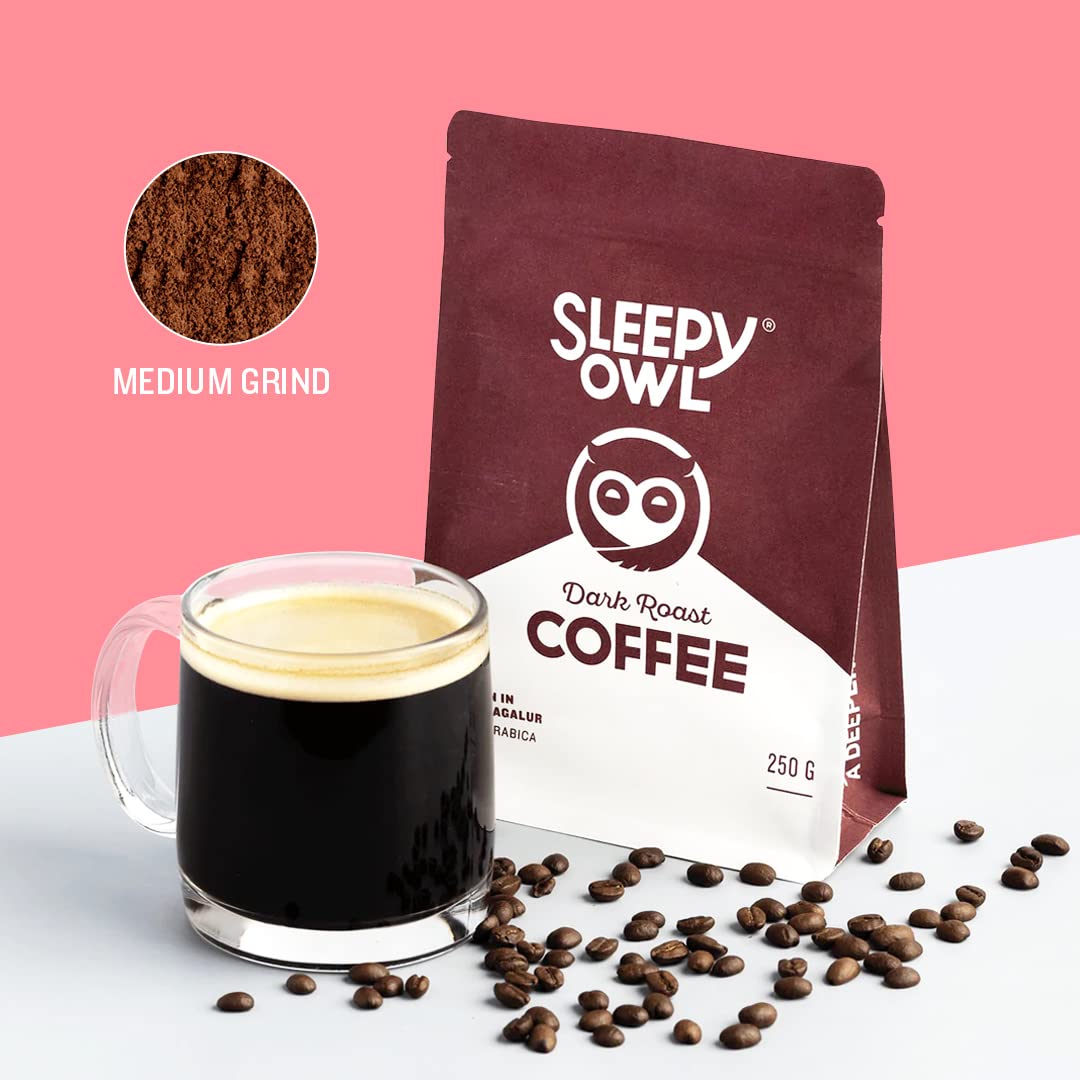 Sleepy Owl Dark Roast Whole Coffee Beans - 250 Gms