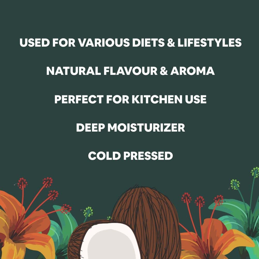 5:15PM Virgin Coconut Oil Cold Pressed for Hair, Baby, Skin,Cooking, Raw and Unrefined, 500 ml