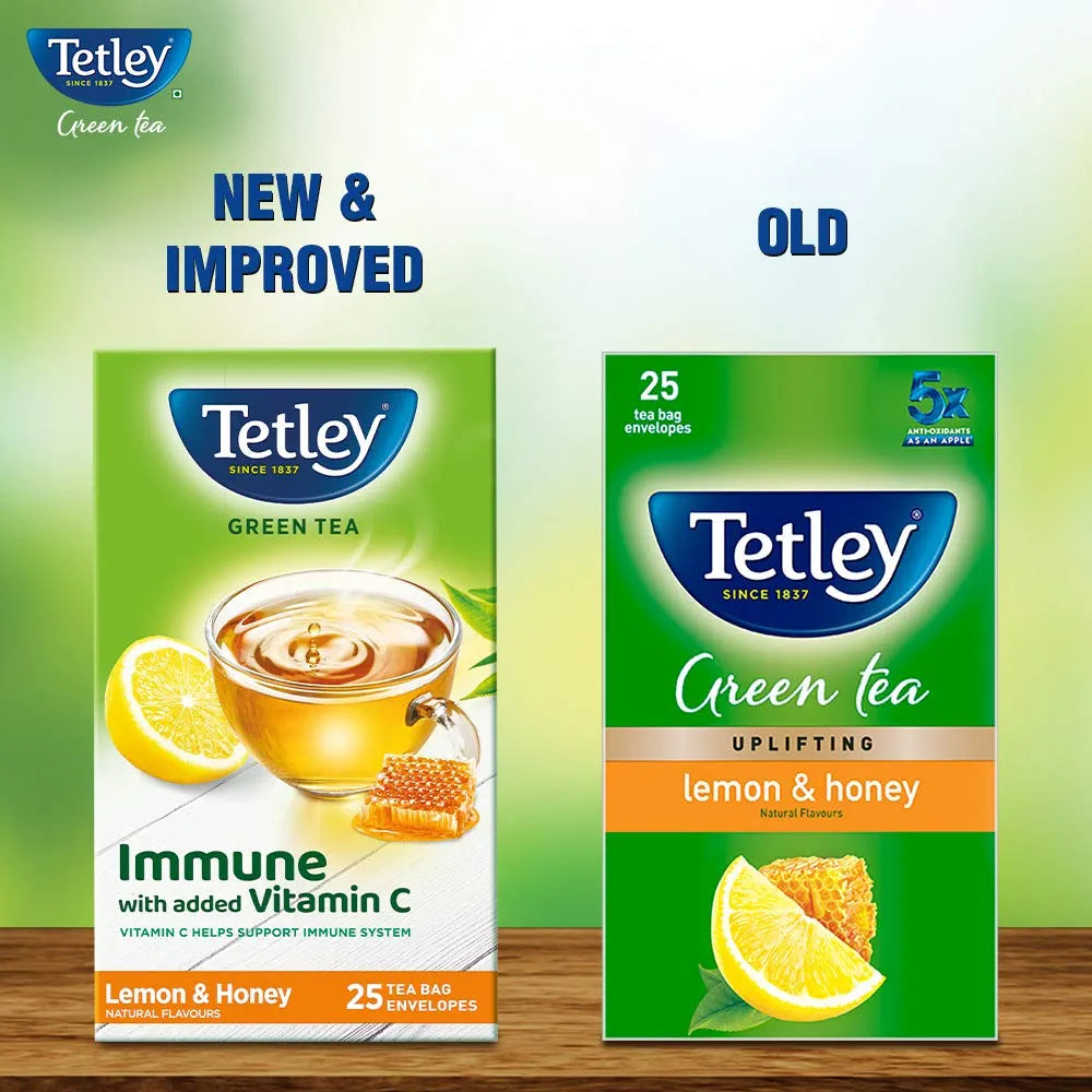 Tetley Green Tea, Lemon And Honey, 25 Tea Bags, 39 Grams