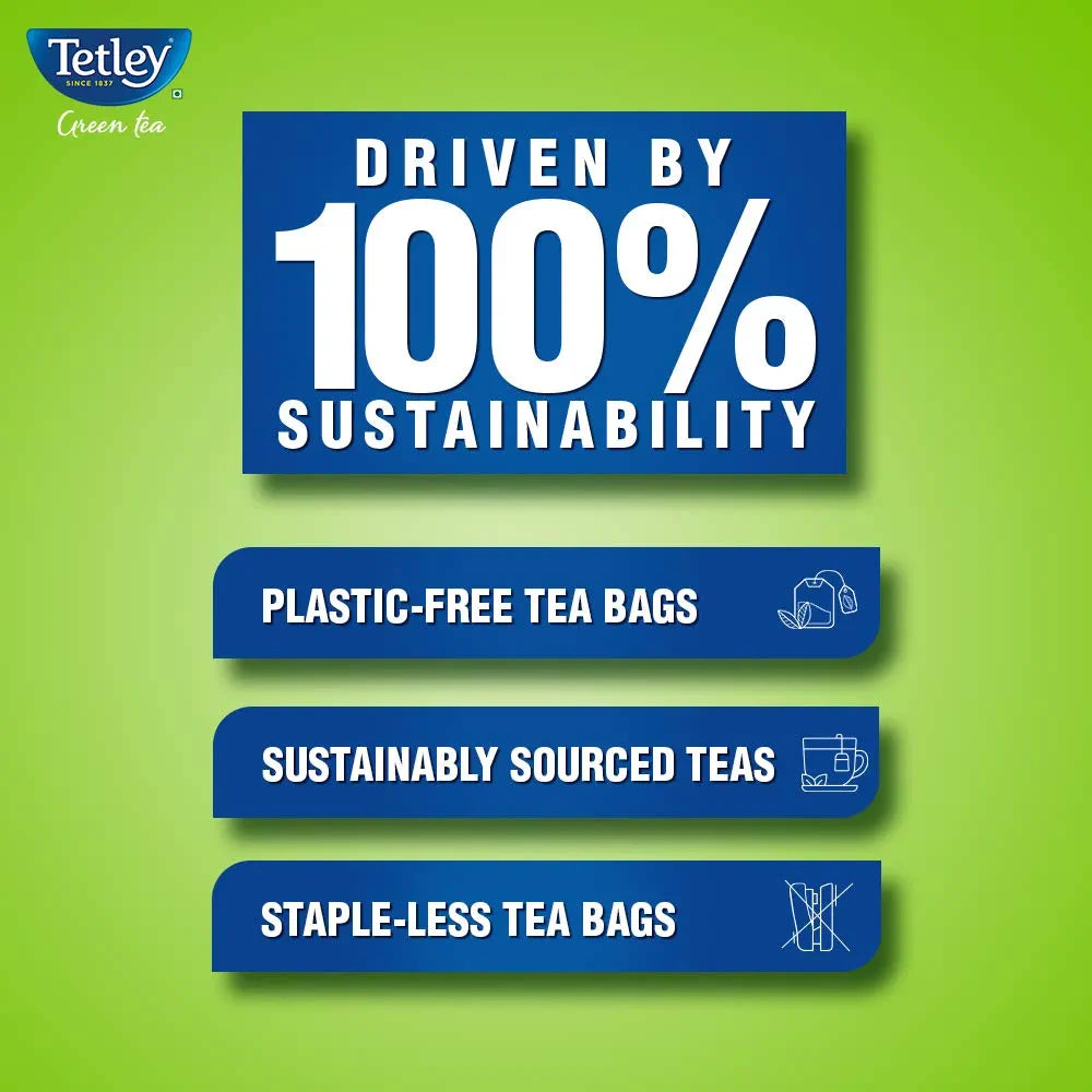 Tetley Green Tea, Regular, 100 Tea Bags, 140 Grams, Pack of 1