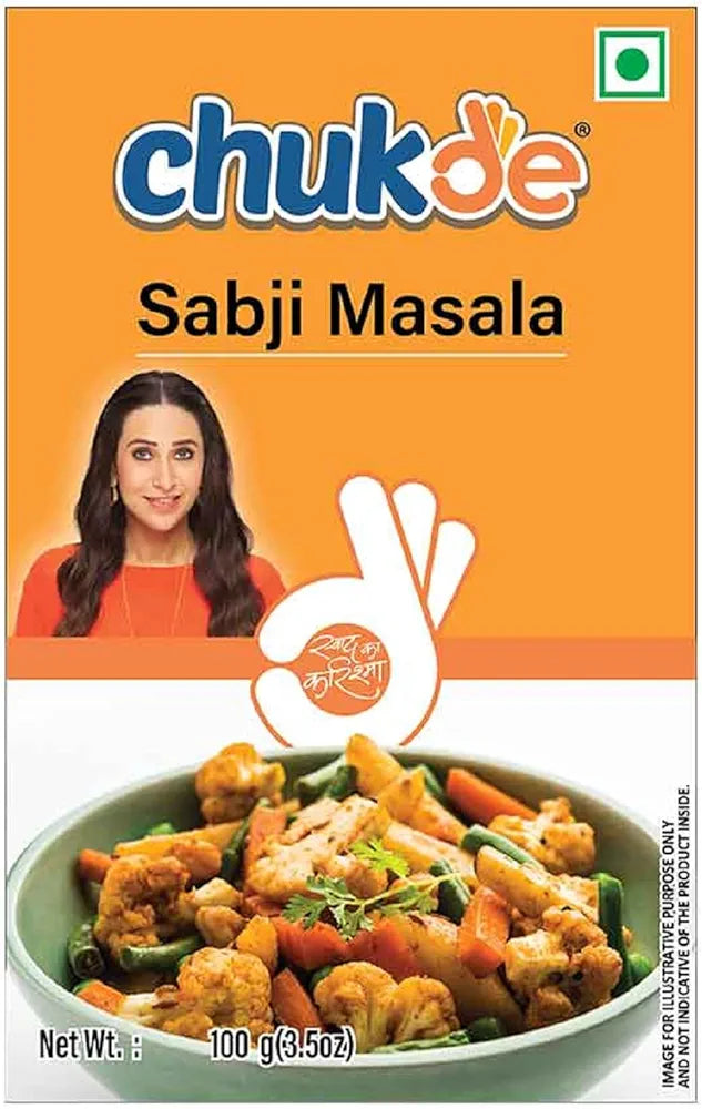 Chukde - Sabji Masala - Vegetable Curry Powder - Enhance Every Vegetable Dish with Rich Indian Spices - Aromatic Spice Mix for Delicious Indian Veg Curries - 100 gm - Pack of 3