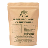 ATS Whole Cashew Nuts Raw and Natural - 400 gms