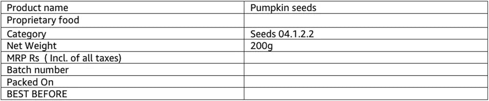 Vedaka Premium Pumpkin Whole Seeds , 200g