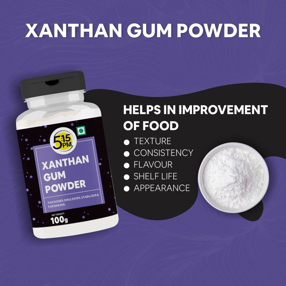 5:15PM Xanthan Gum Powder 100g |For Cooking and Baking |Thickening Binding Agent & Food Stabilizer| Perfect for Baking | Food Emulsifier & Foaming Agent – 100g