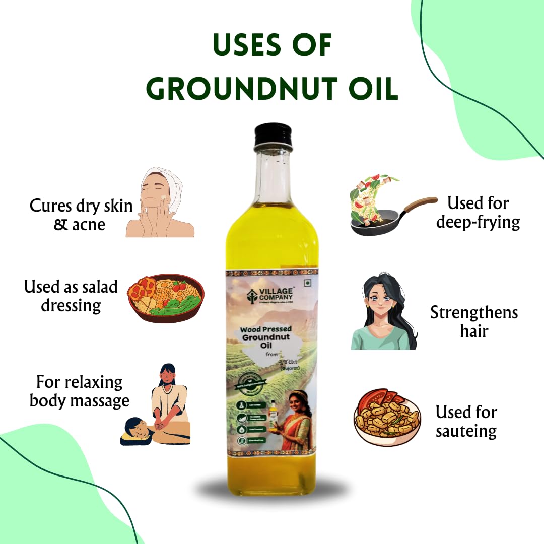 Village Company Wood Pressed Groundnut Oil - 1000 gms