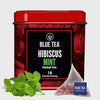 Blue Tea Hibiscus Mint Herbal Infusion - 18 Tea Bags