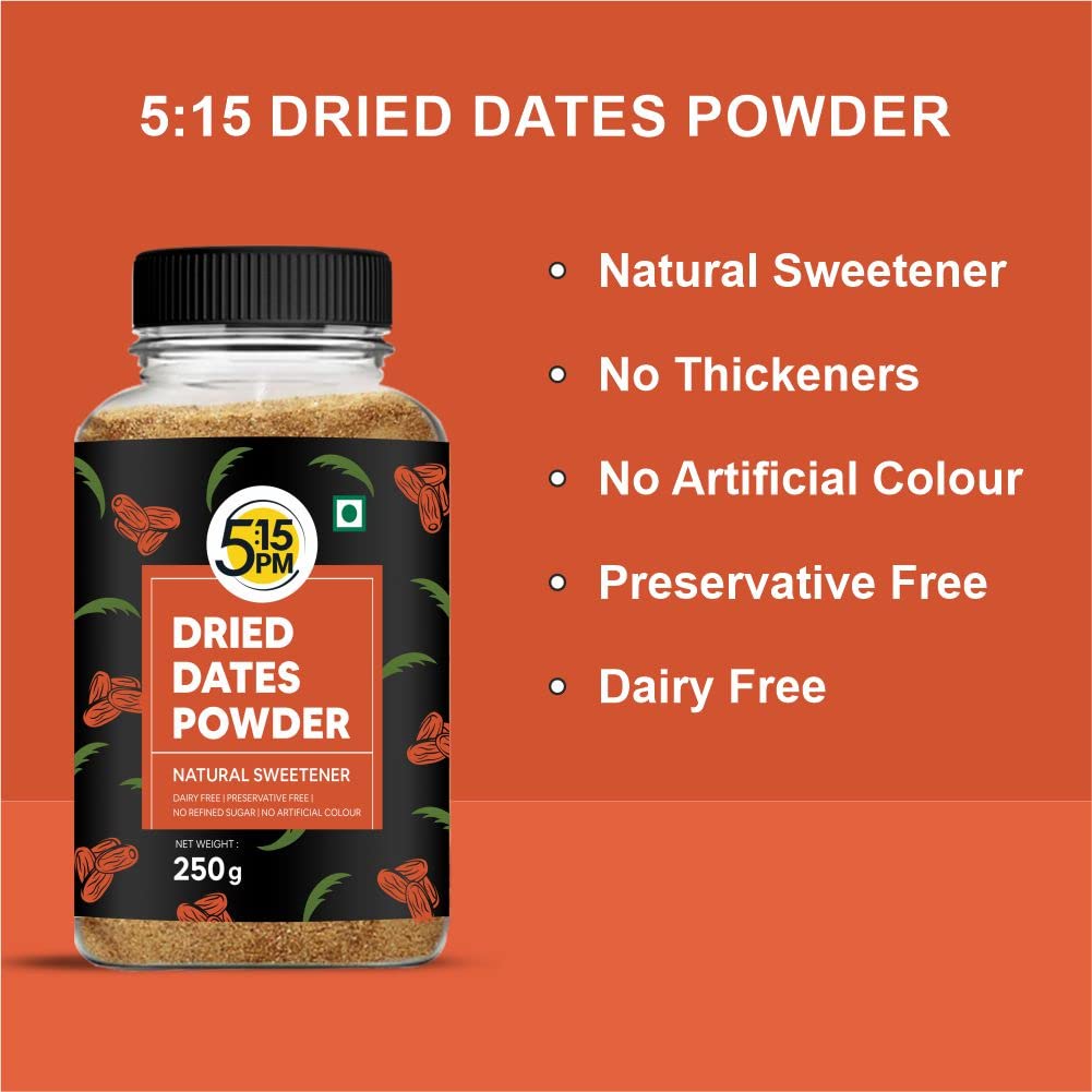 5:15PM Dried Dates Powder Organic – (Kharik Powder) Dry Dates Powder for Baby & Kids |Without Sugar – 250 grams