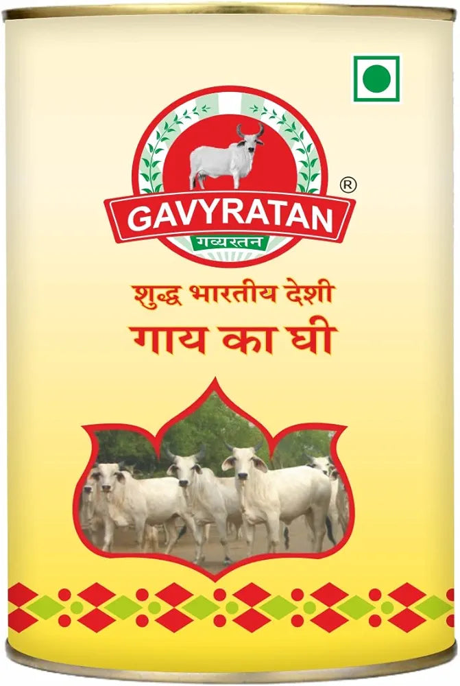 Gavyratan Pure A2 Ghee Desi Cow Ghee Handmade Empowering Farmers 100% Natural Organically Made 1 litre