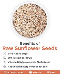 Nutri Organics Raw Sunflower Seeds for Eating, High in Protein and Fiber & Gluten free, 500gm