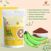 Nutribud Foods Sprouted Ragi & Banana Porridge Mix  | 100% Natural Ingredients | Healthy For Little Ones | No Added Sugar | No Preservatives | No Artificial Flavours or Colours | No Milk Solids