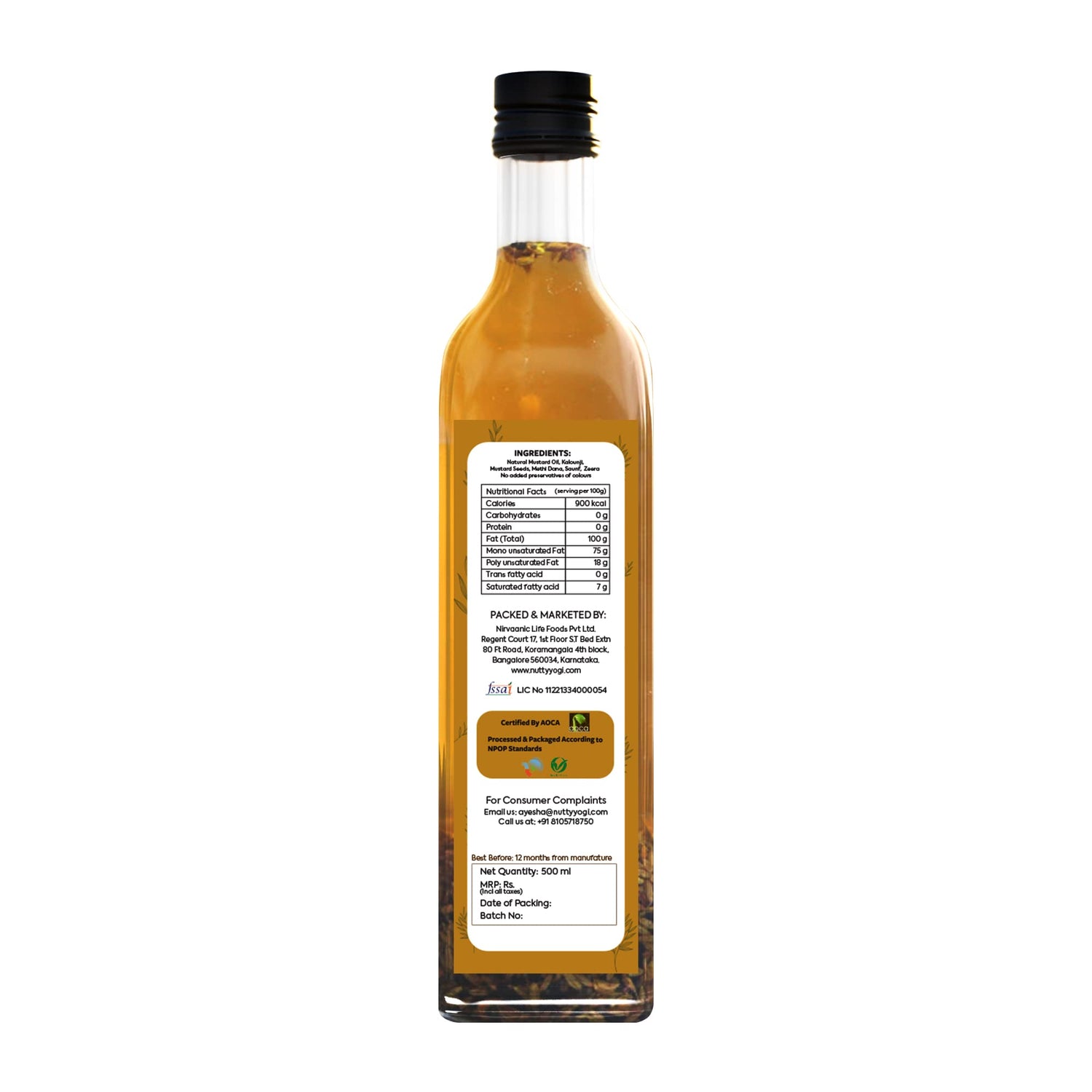 Nutty Yogi Organic Cold Pressed Mustard Oil