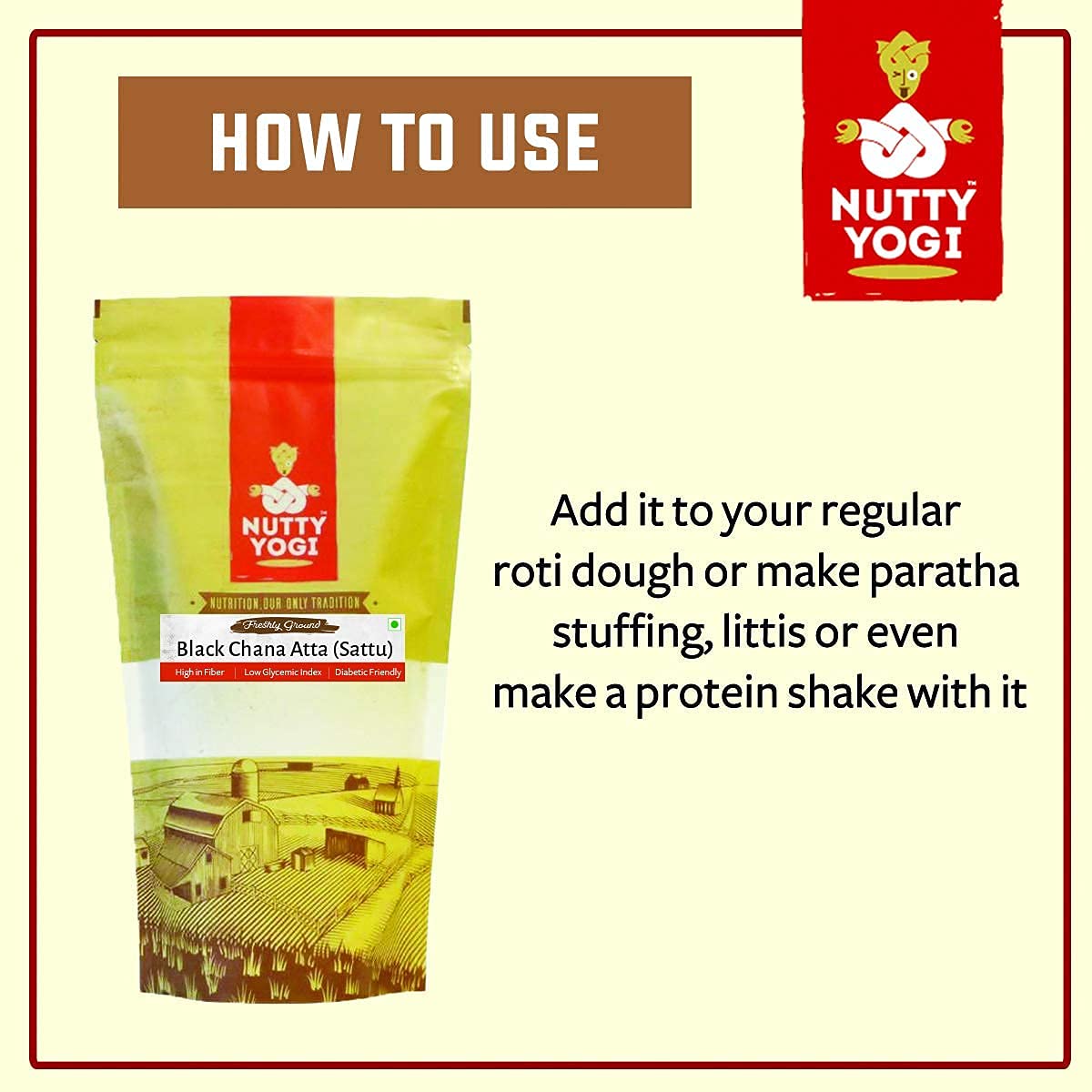 Nutty Yogi Black Chana Atta (Sattu)