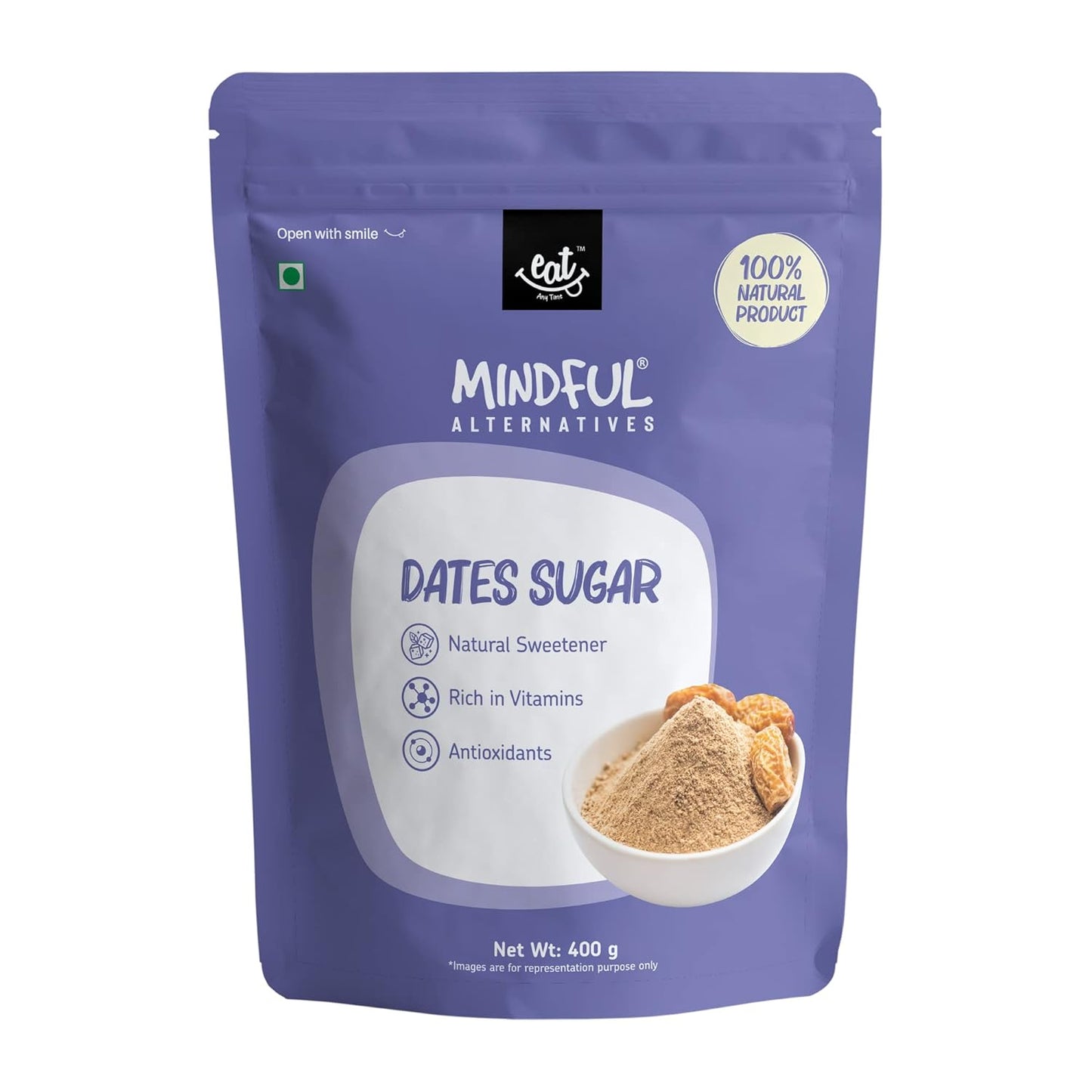 Eat Anytime Organic Dates Sugar Powder - 400 gms