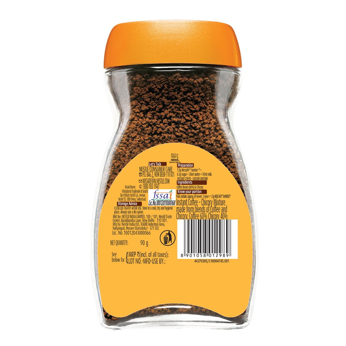 Nescafe Sunrise Instant Coffee Powder - 90 gms