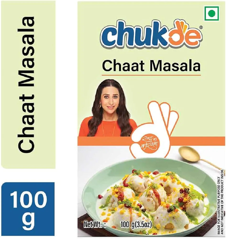 Chukde - Chaat Masala - Powder Blend Spice - Authentic Indian Spice Blend for Flavorful Street Food - Ideal for Indian Snacks and Appetizers - 100 Gram