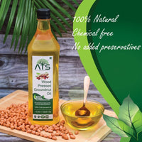 ATS Wood Pressed Groundnut Peanuts Oil - 1000 gms