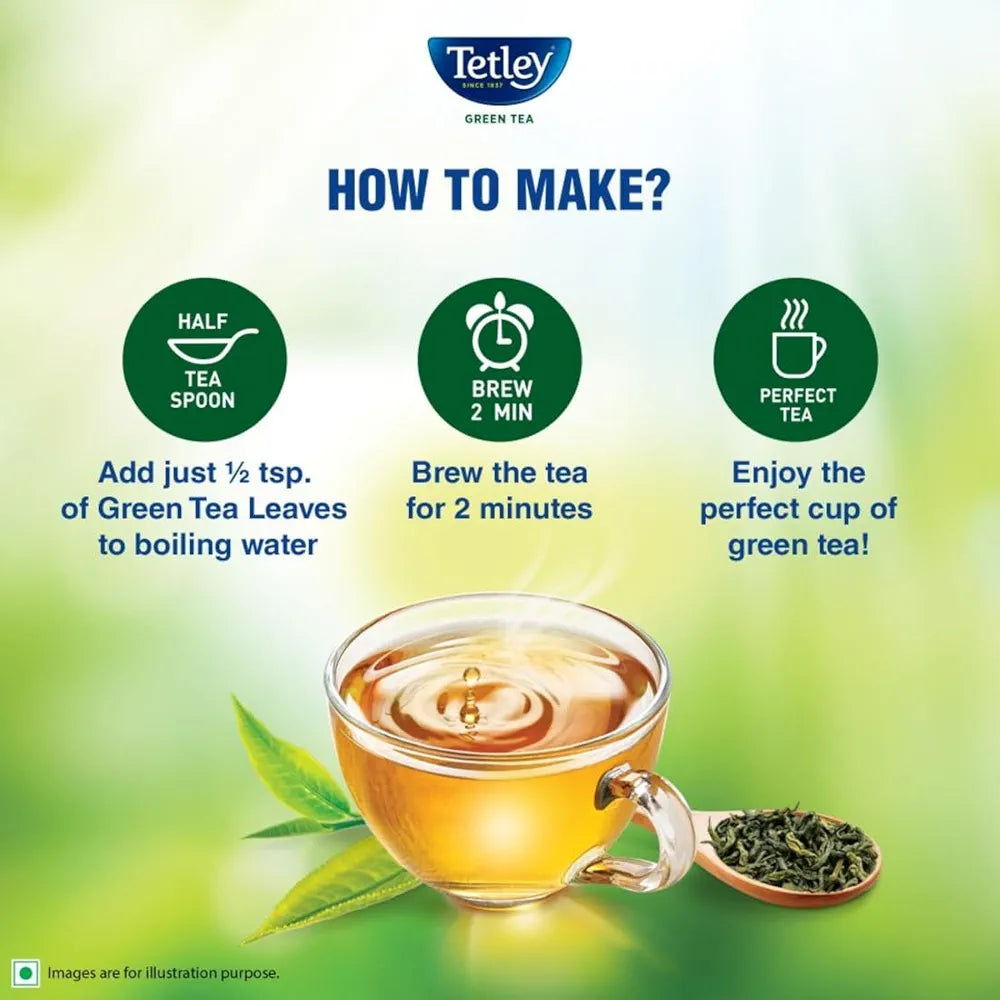 Tetley Green Tea Immune With Added Vitamin C, Classic Green Tea, Makes 400 Cups, Long Leaf Tea, 5X Antioxidants As An Apple - 500 Gm