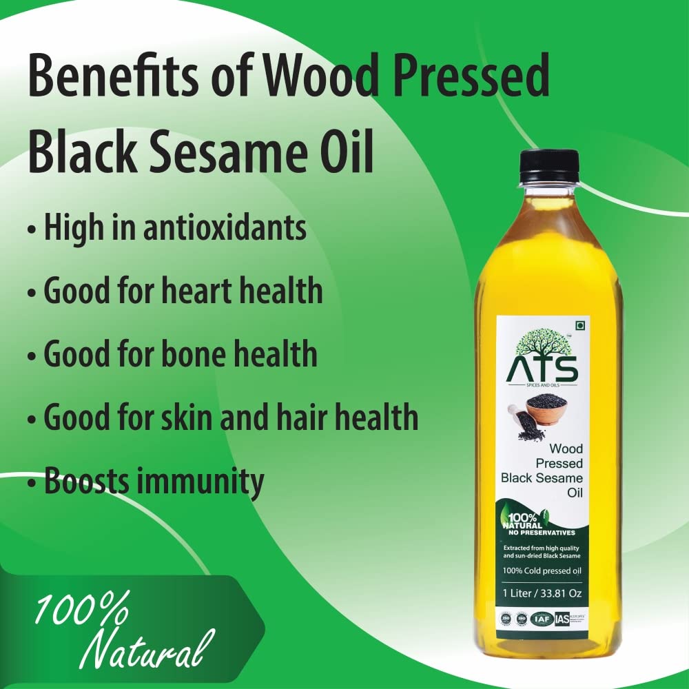 ATS Wood Pressed Black Sesame Oil - 1000 gms