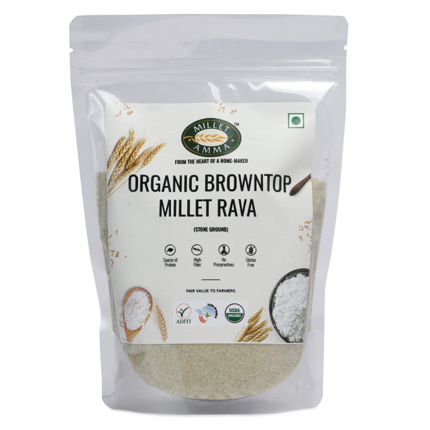 Millet Amma Browntop Millet Rava - 1000 gms