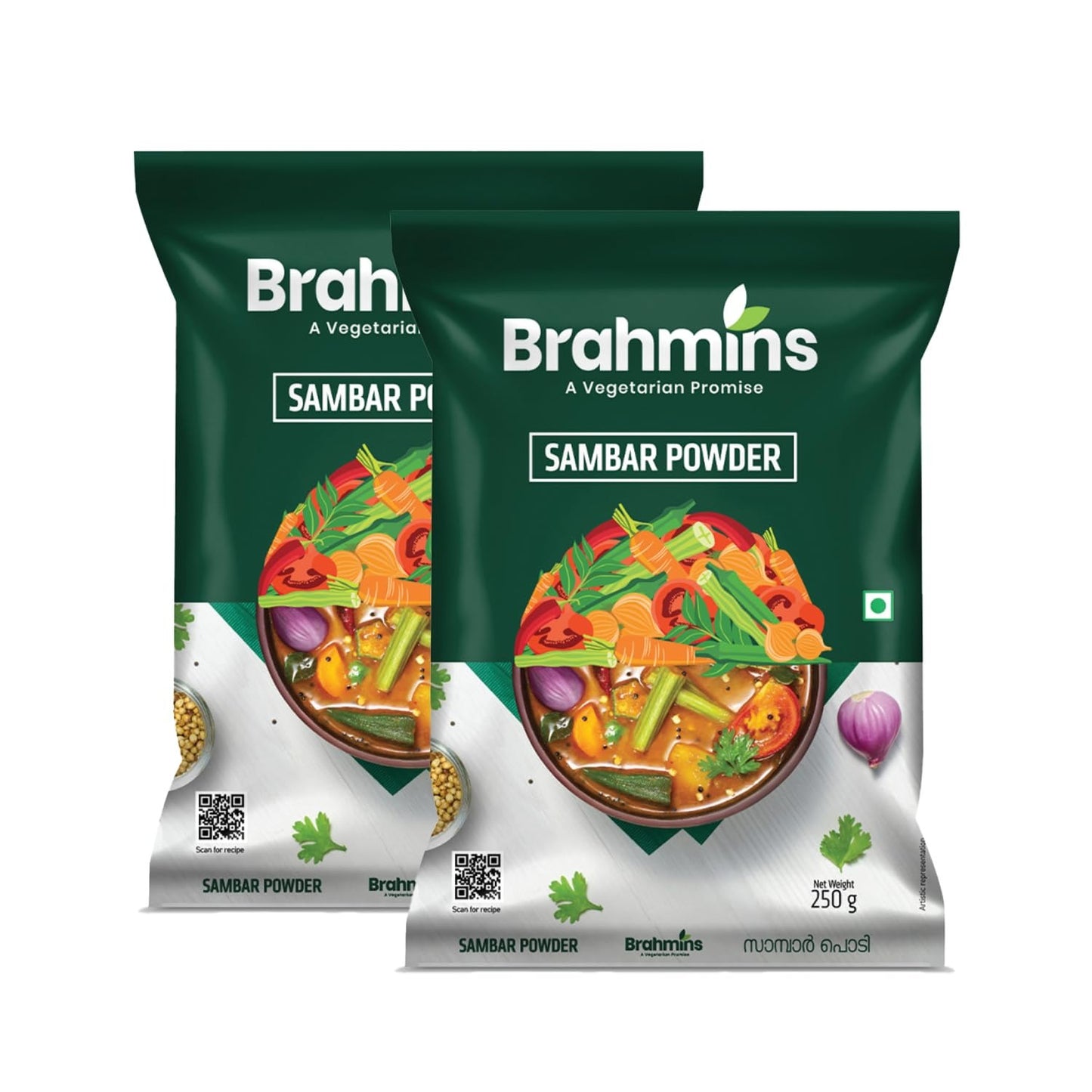 Brahmins Sambar Powder – A Vegetarian Promise - 250 gms(Pack of 2)