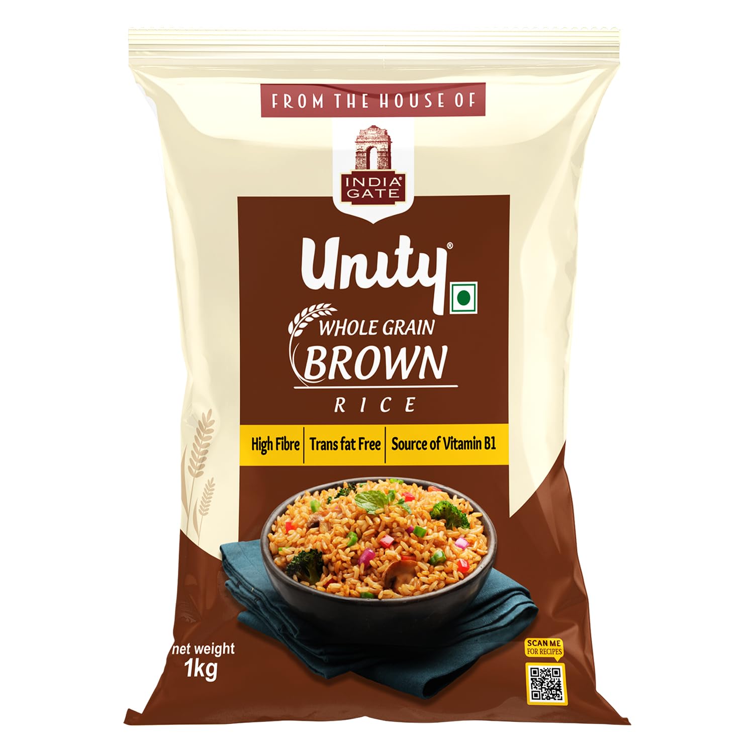 India Gate Unity Whole Grain Brown Rice - 1000 gms - Veeha Foods
