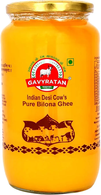 GAVYRATAN Vedic A2 Gir Cow Ghee | 100% Desi Gir Cow Ghee | Made with Vedic Bilona Method Premium Desi HomemadeGhee