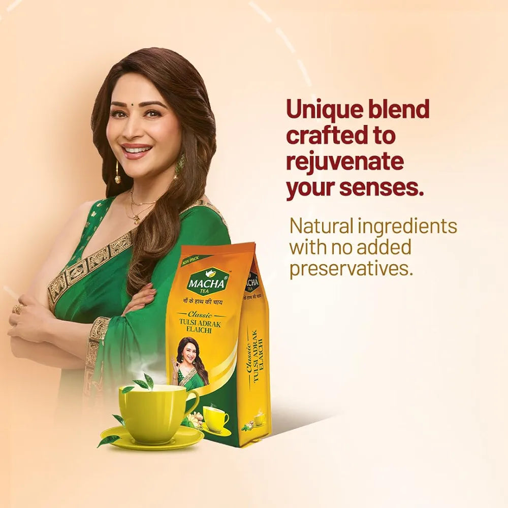 Macha Tulsi Adrak Elaichi Herbal Tea - Veeha Foods