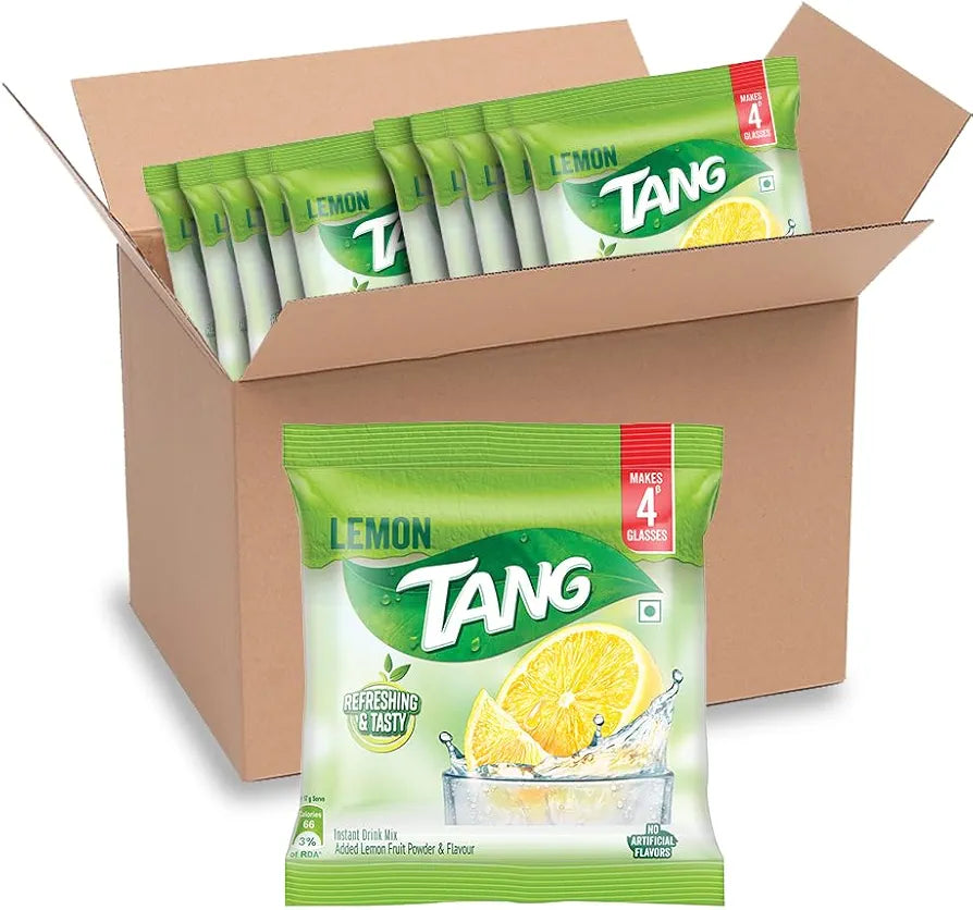 Tang Lemon Instant Drink Mix - Each 75 Gms (Pack of 12 ) - Veeha Foods