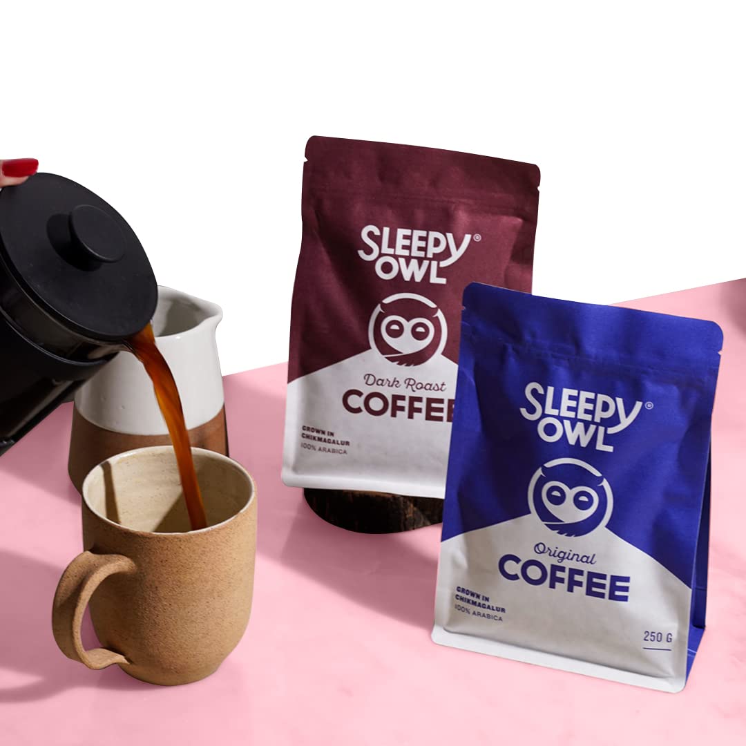 Sleepy Owl Dark Roast Whole Coffee Beans - 250 Gms