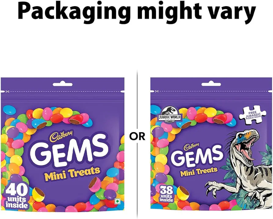 Cadbury Gems Mini Treats Chocolate Pack - 117.55 Gms - Veeha Foods