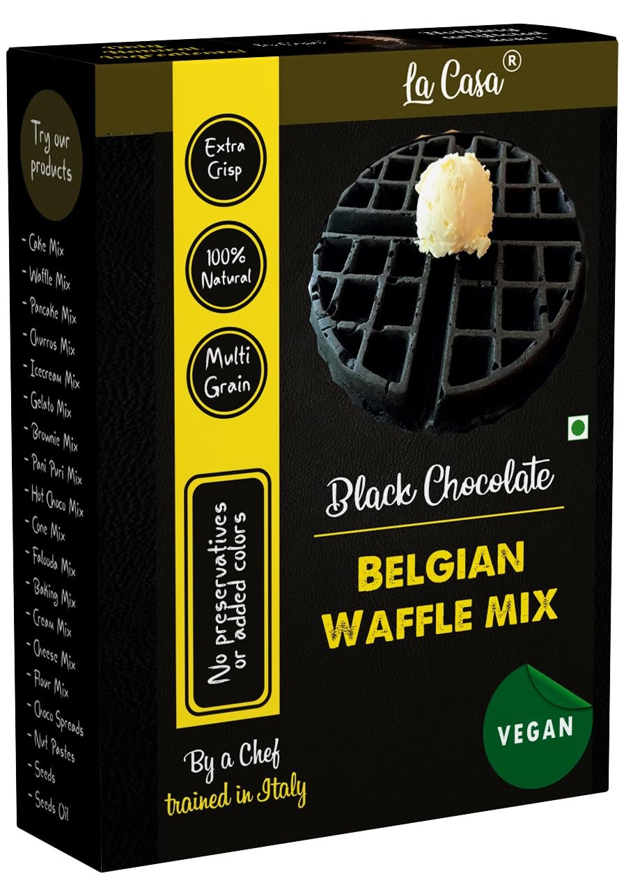 La Casa Black Chocolate Belgian Waffle Mix - 400 gms