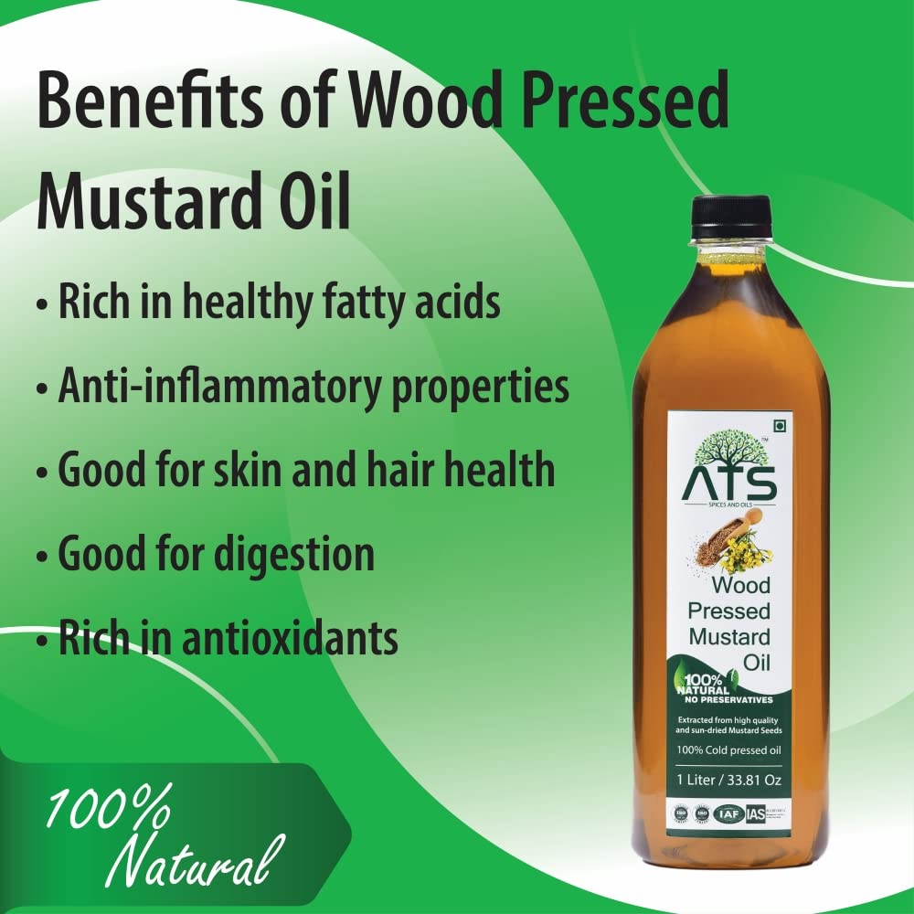 ATS Wood Pressed Mustard Oil - 1000 gms