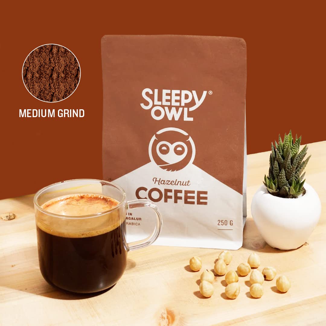 Sleepy Owl Hazelnut Medium Grind Coffee - 250 Gms