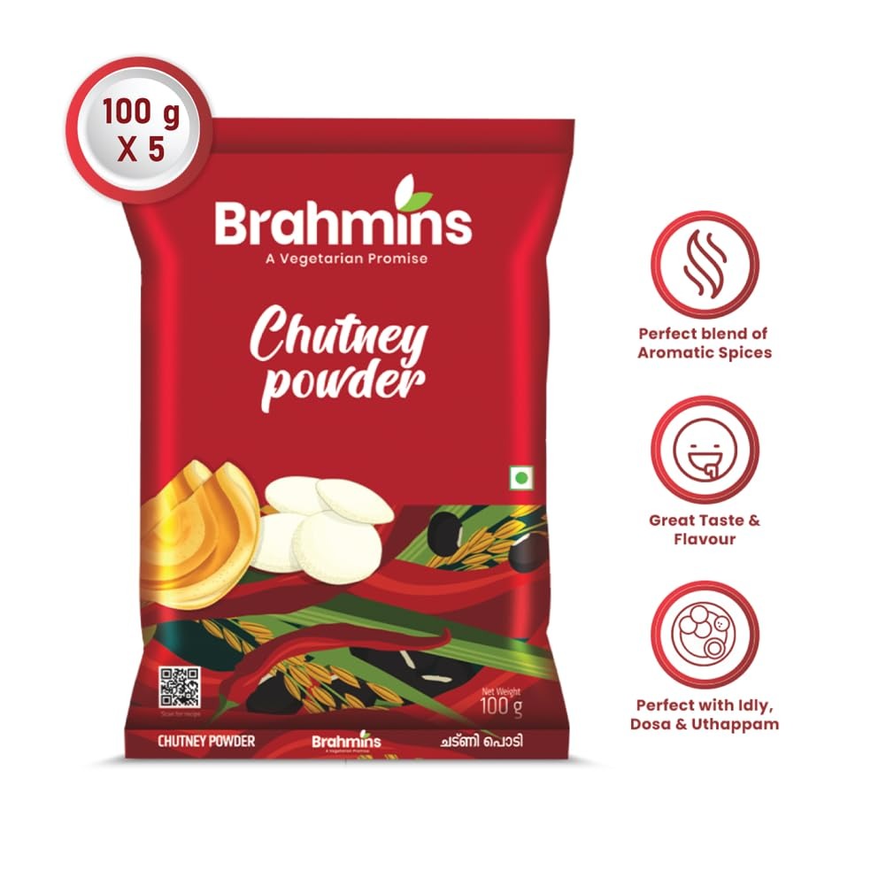 Brahmins Chutney Powder Instant Chutney Podi - 100 gms(Pack of 5)