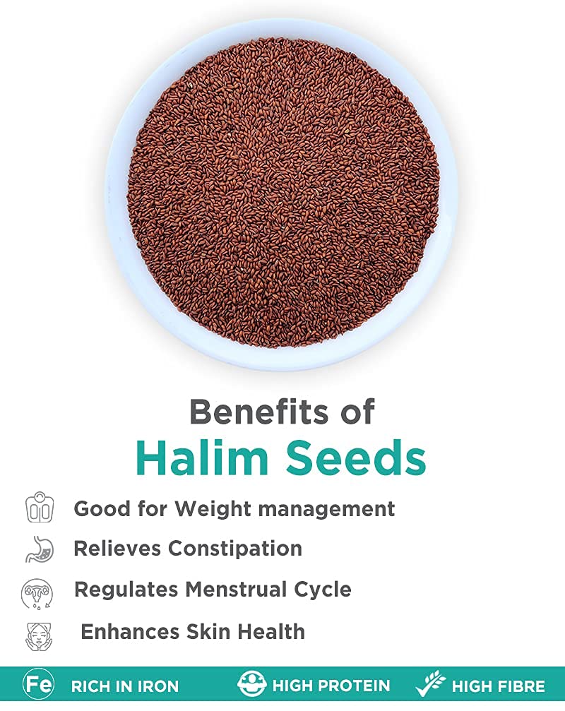 NutriOrganics Halim Seeds 250 Grams - Aliv Seeds | Haleem Seeds | Seeds for Eating | Immunity Booster Superfood | Asaliya, Garden Cress Seeds