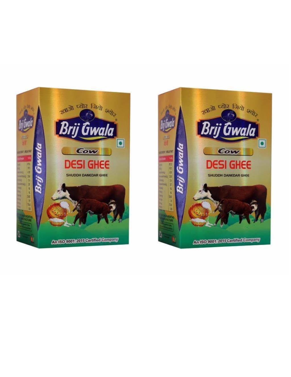 Brij Gwala Desi Cow Ghee Tetra - 500 ml(Pack of 2)